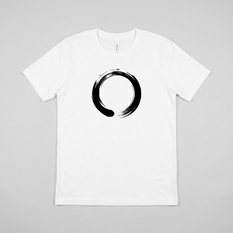 minimalist zen circle, single brush stroke