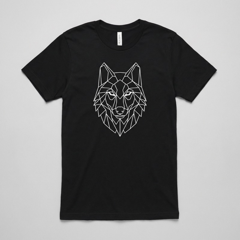 geometric wolf, low poly, monochrome