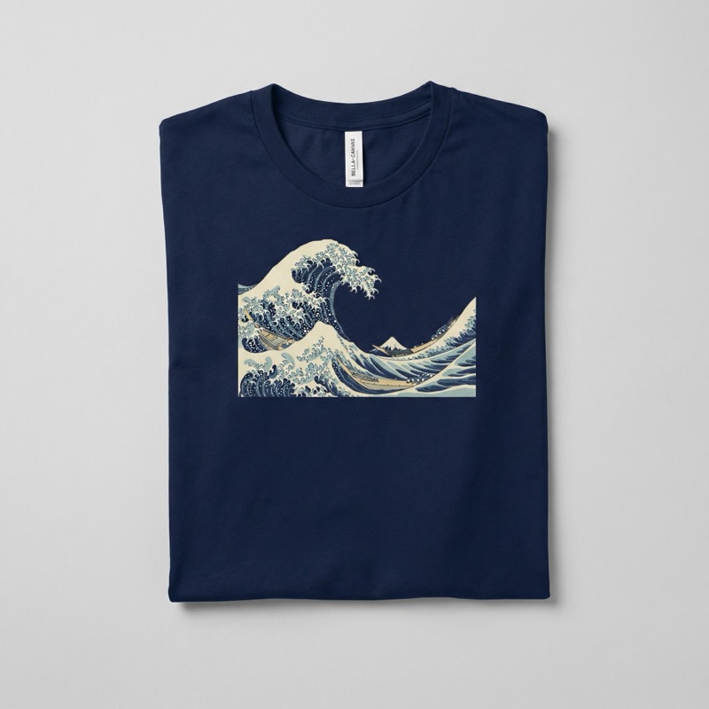 japanese wave pattern, ukiyo-e style